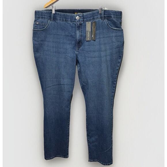Lee Flex Motion Jeans 26W Long Straight Leg Stretch Denim Mid Rise New Tags - Picture 1 of 10